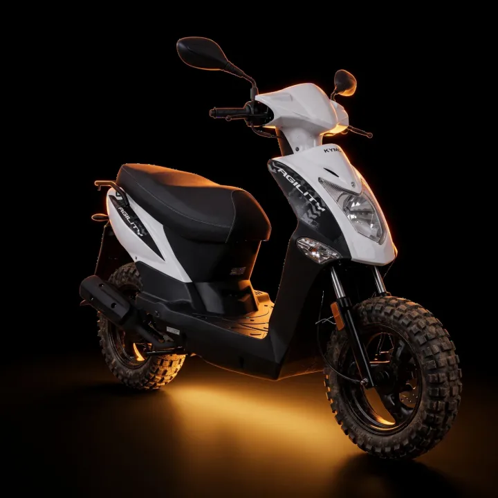 Kymco Agility 50 blanc et noir, scooter à louer à Marrakech